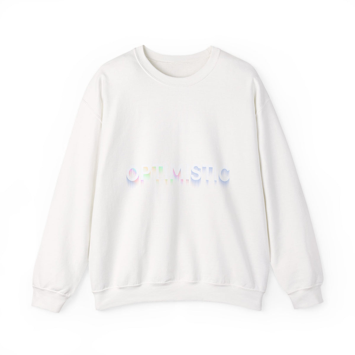 Pastel Ombre 'Optimistic' Crewneck Sweatshirt — Soft White Casual Pullover