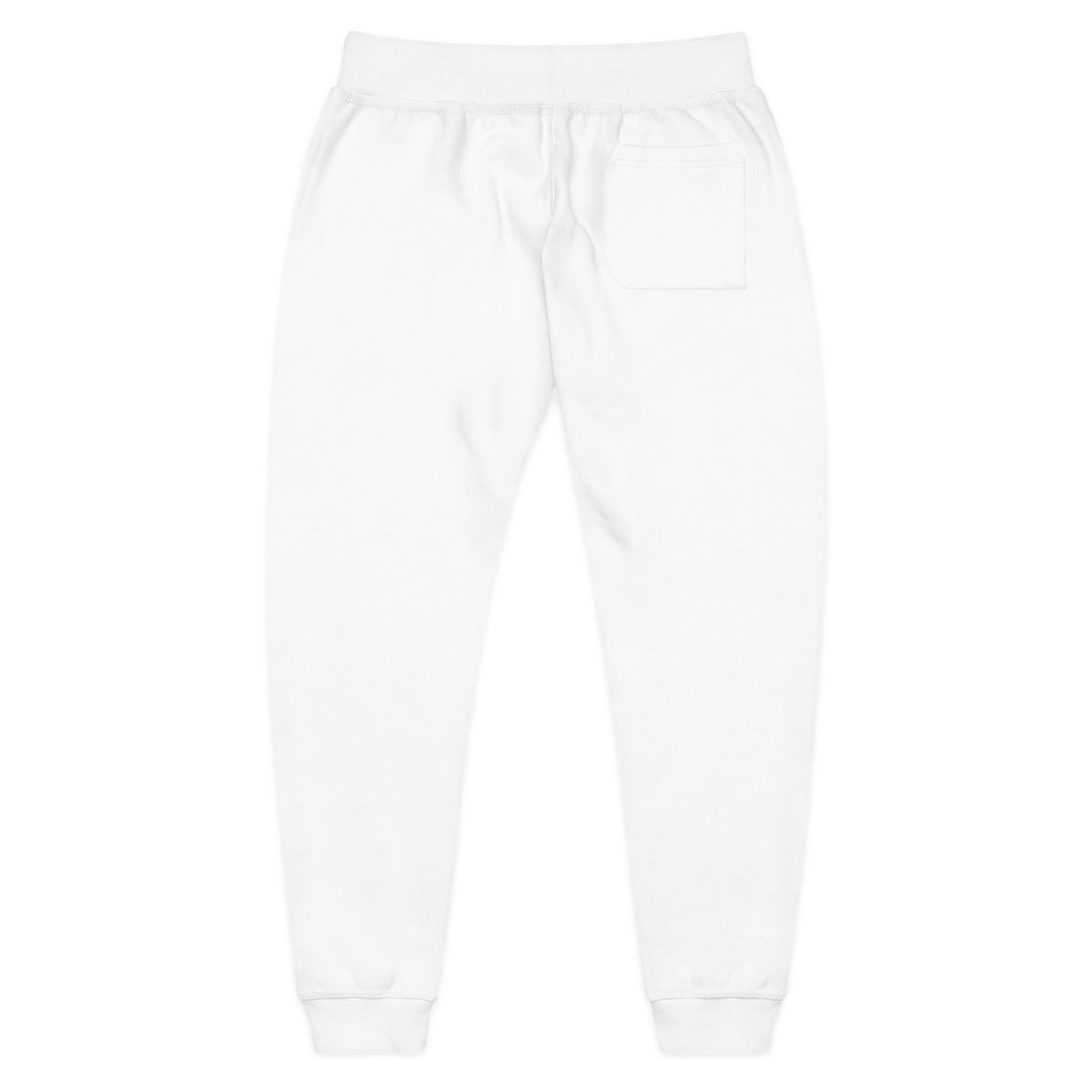 Embroidered Floral Skull Sweatpants — Cozy White Fleece Joggers