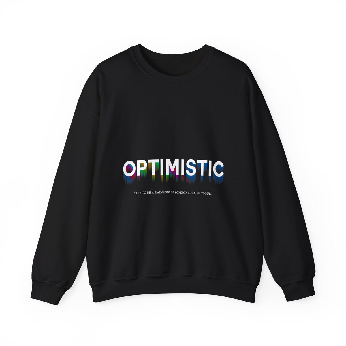 Pastel Ombre 'Optimistic' Crewneck Sweatshirt — Soft White Casual Pullover